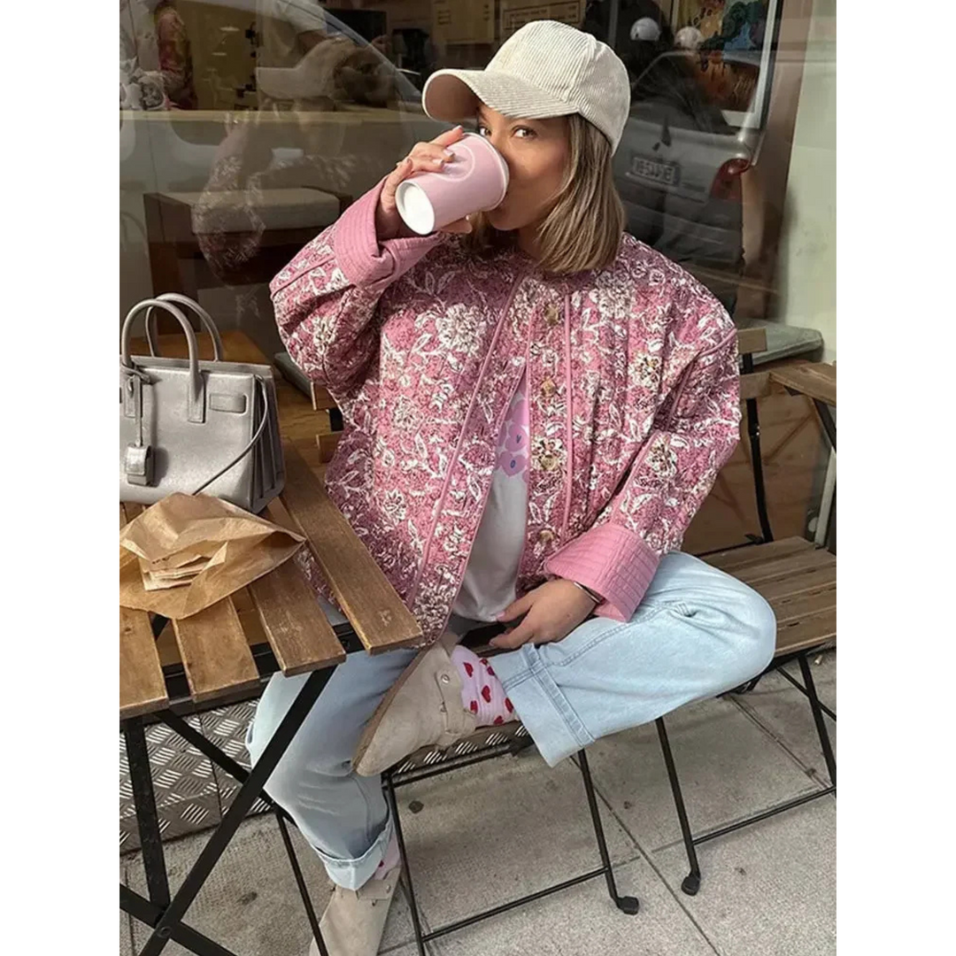 Femmes Veste Florale | Imprimé Fleuri Coupe Ajustée
