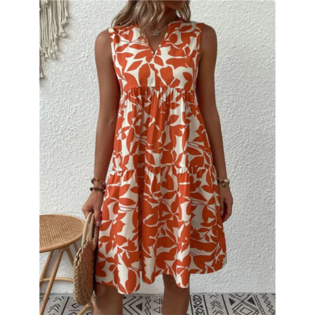 Femmes Robe Smock d'Été | Sans Manches Midi