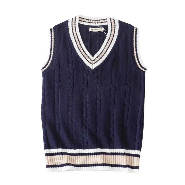Gilet col V sans manches pour homme, coupe ajustée adaptée aux tenues polyvalentes.
