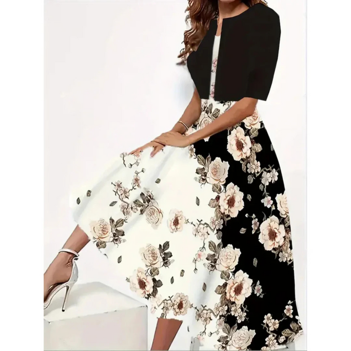 Karinne | Femme Robe Blazer | Élégance Structurée Florale