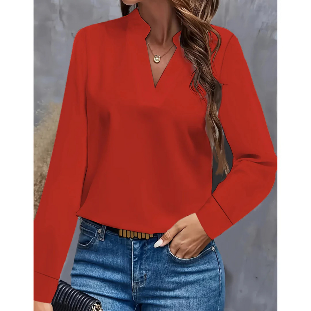 Quitara | Femme Blouse | Manches Longues et Col V