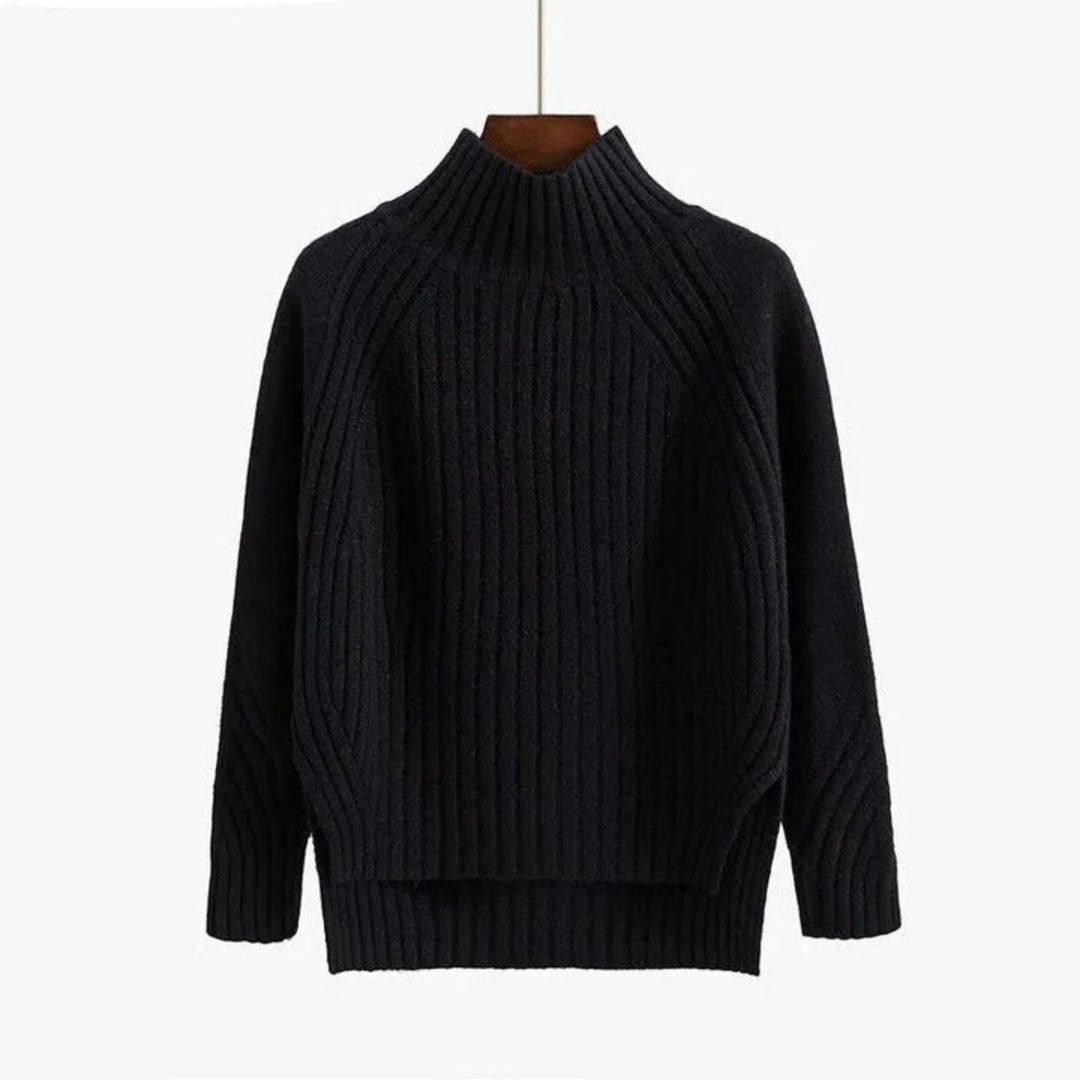 Pull Isoline col roulé pour femme, maille douce adaptée aux tenues automnales cocooning.