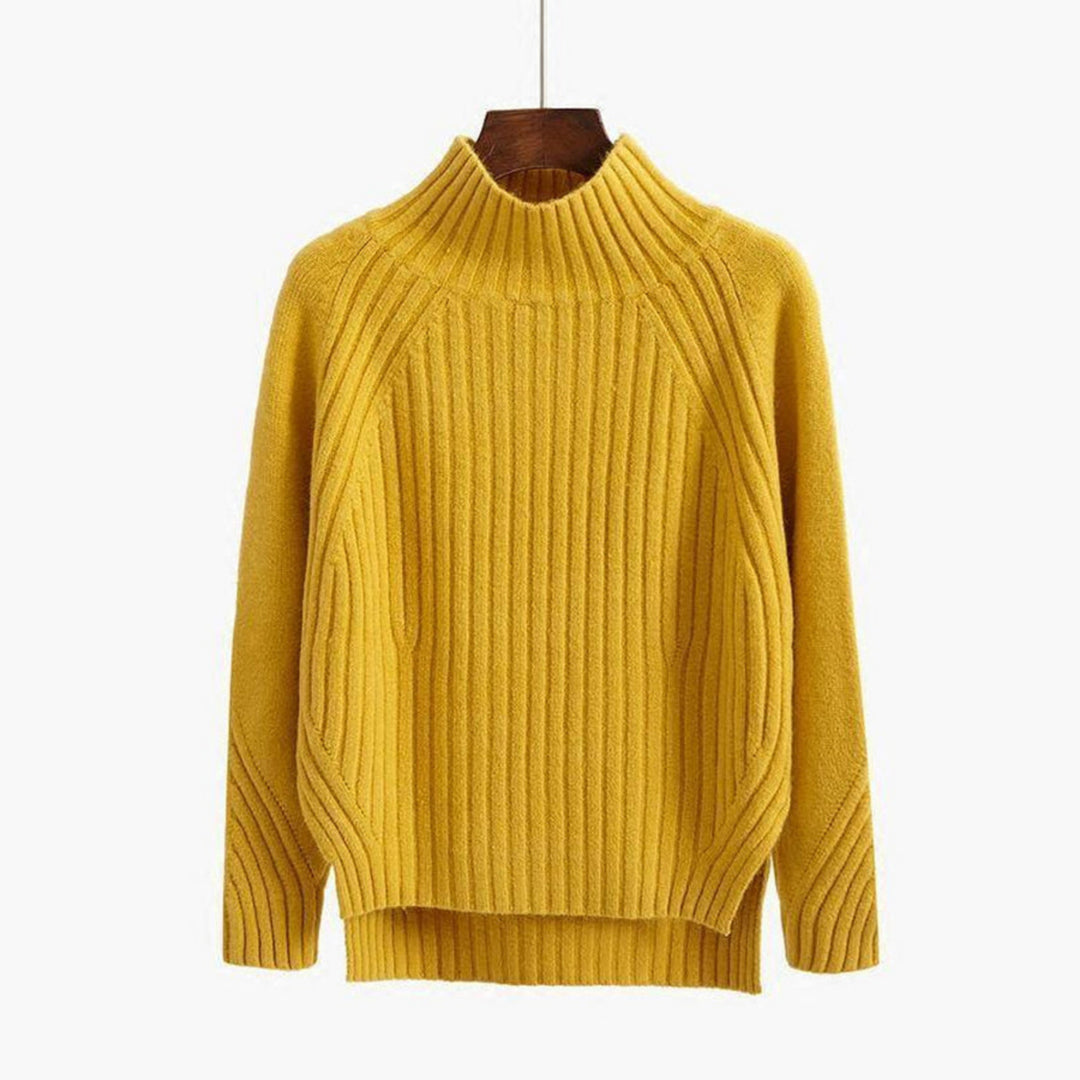 Pull Isoline col roulé pour femme, maille douce adaptée aux tenues automnales cocooning.