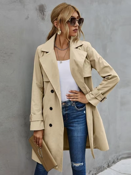 Lily-Rose - Trench Coat Élégant Mi-Long