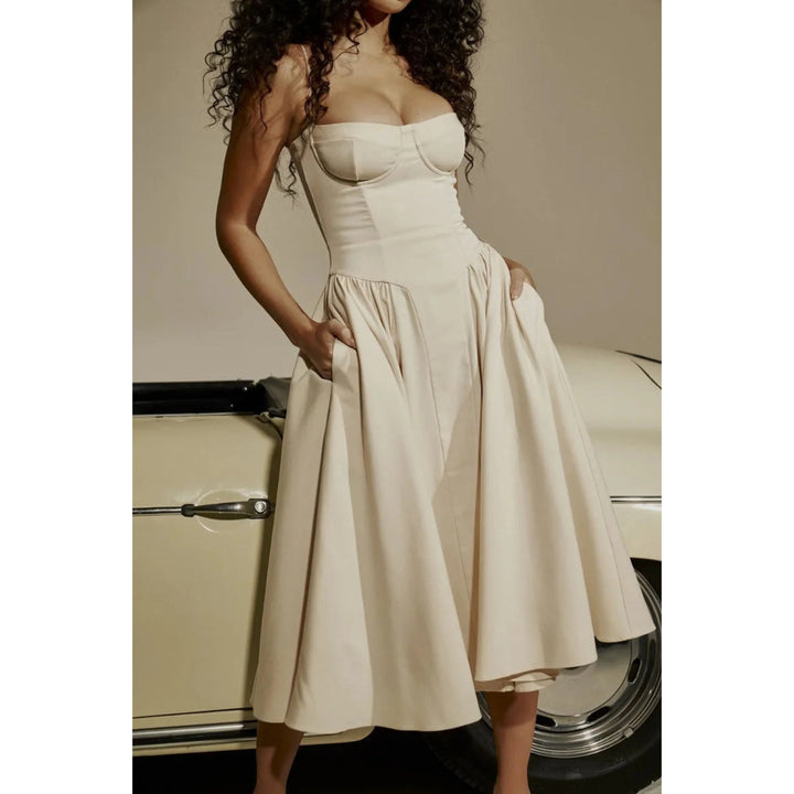Femmes Robe Midi | Sans Manches