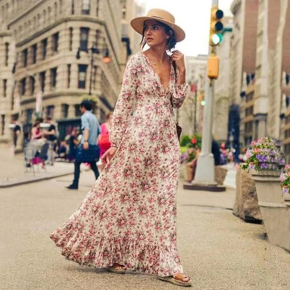 Femmes Robe Maxi Ibiza | Motif Fleuri