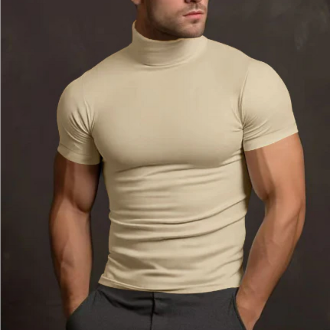 Gervais | Homme T-Shirt Col Roulé | Coupe Ajustée et Confort