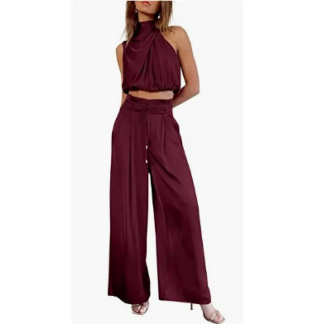 Jumpsuit d'été pour femme, coupe légère et tissu fluide adapté aux vacances estivales.