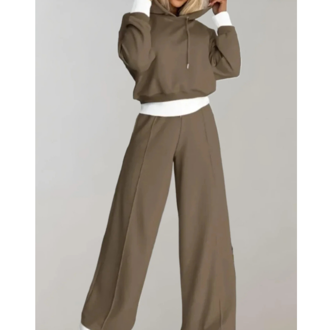 Soledad | Femme Ensemble 2 Pièces | Hoodie Bicolore & Pantalon Fluide