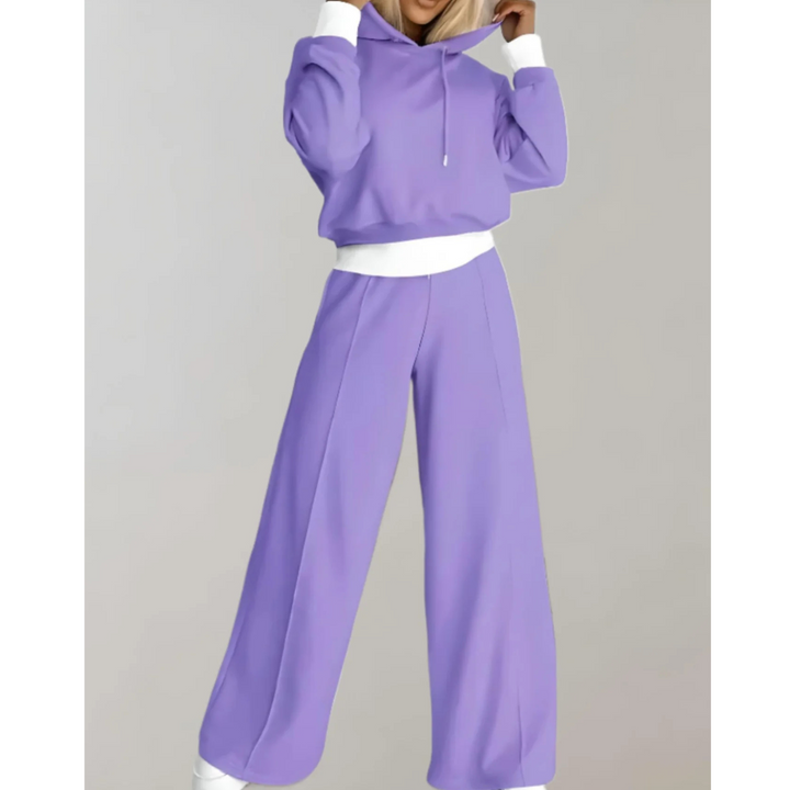Soledad | Femme Ensemble 2 Pièces | Hoodie Bicolore & Pantalon Fluide