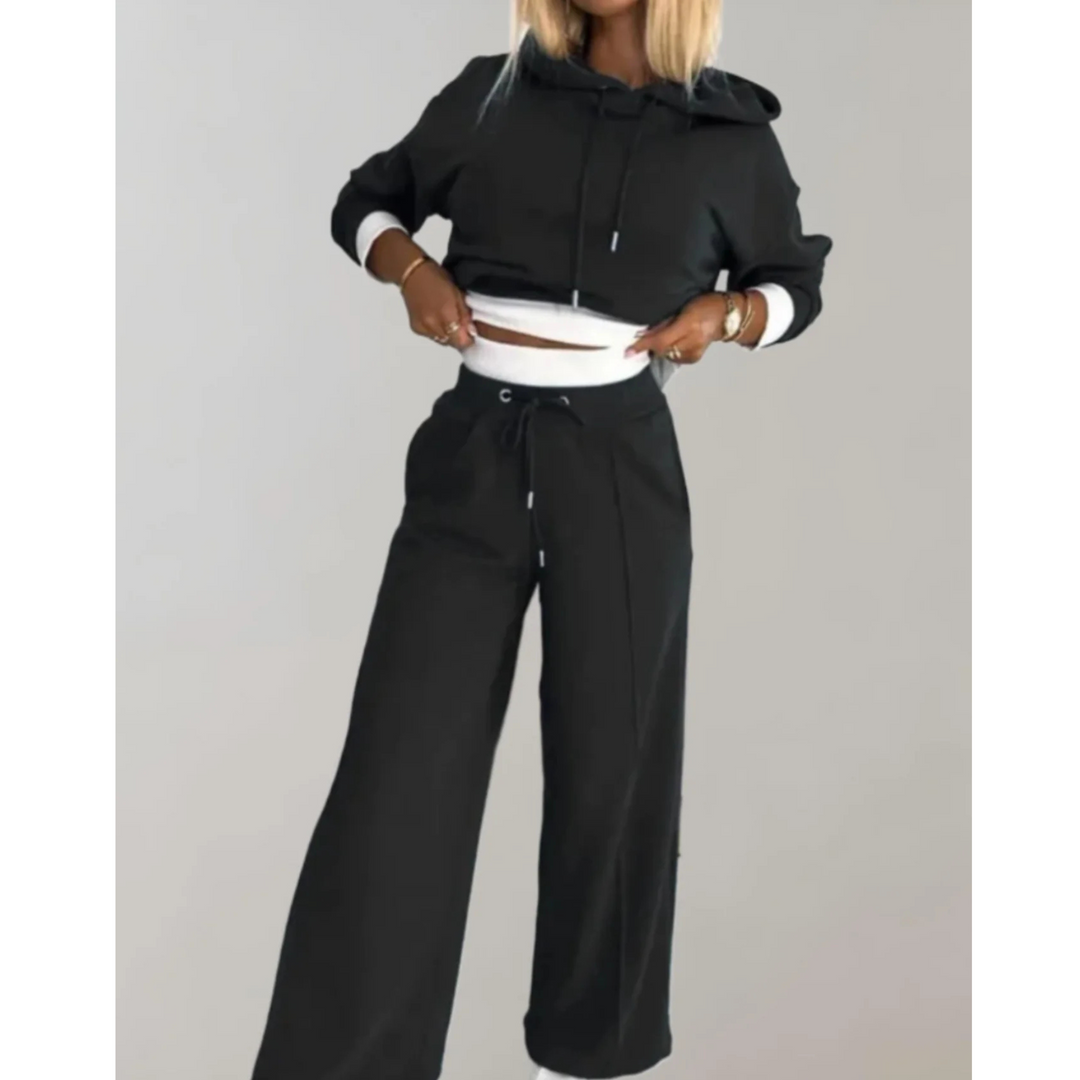 Soledad | Femme Ensemble 2 Pièces | Hoodie Bicolore & Pantalon Fluide