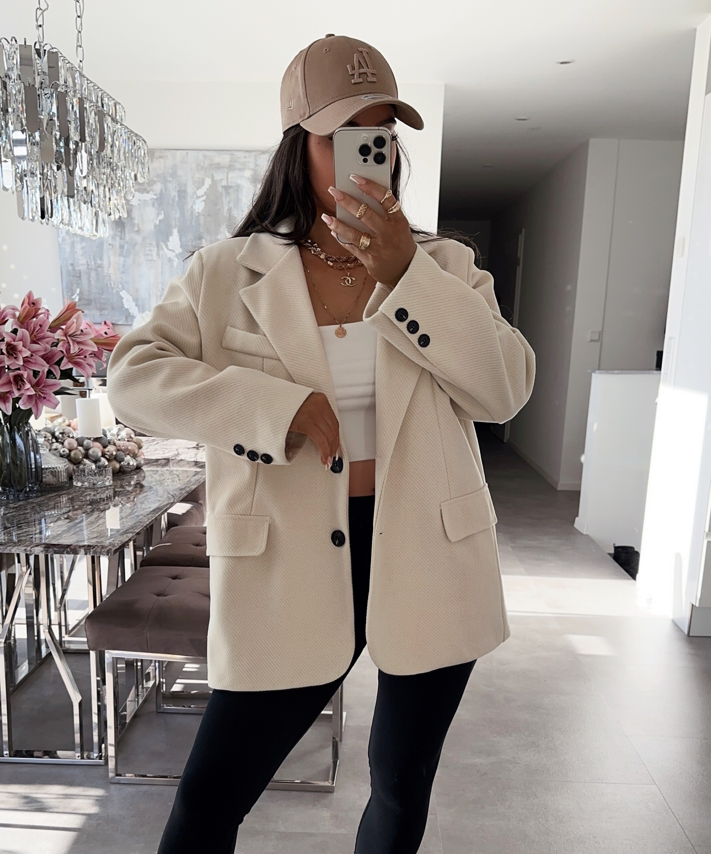 Belmira - Blazer Oversize Beige Élégant