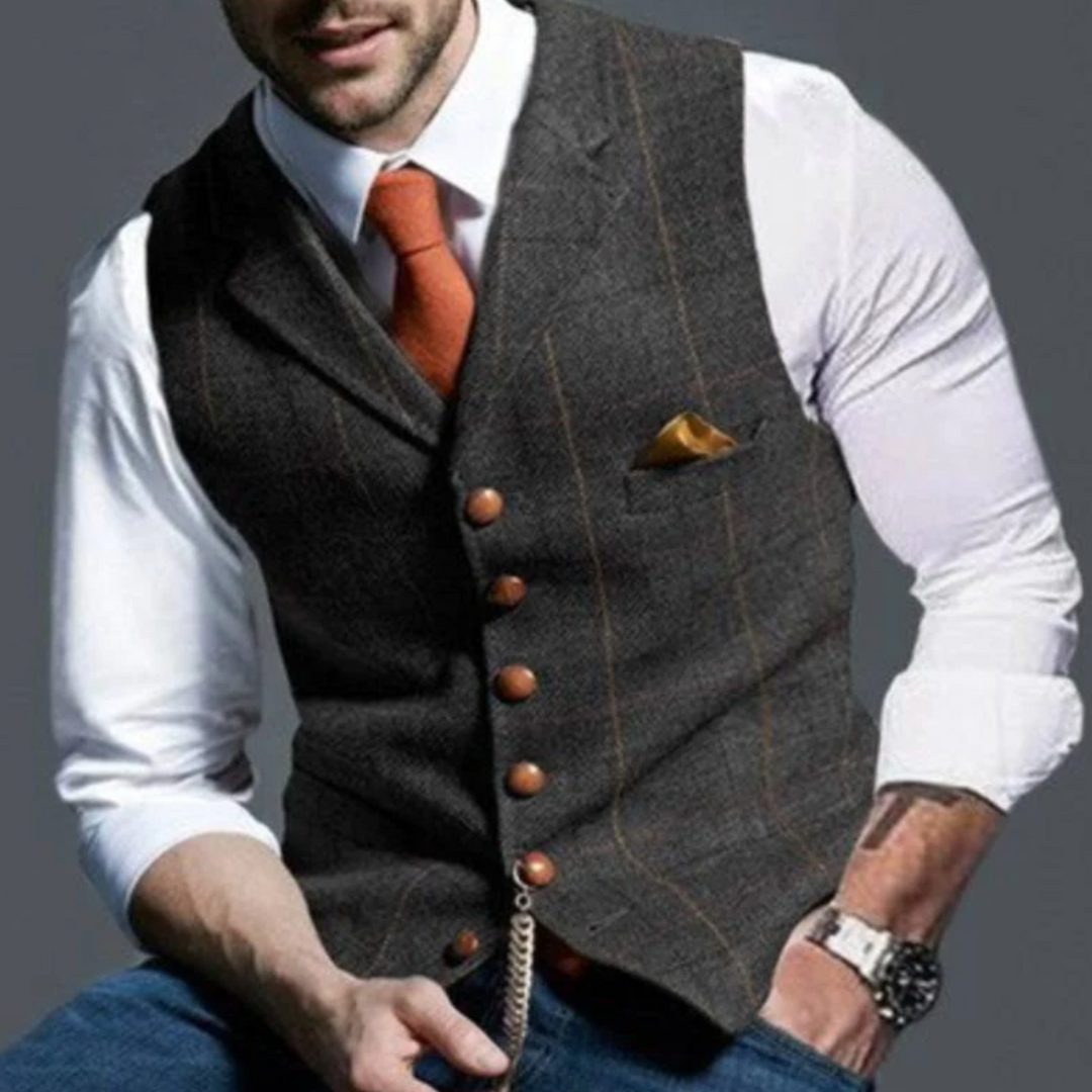 Alain | Gilet pour Homme | Coupe Slim, Boutonné & Élégant