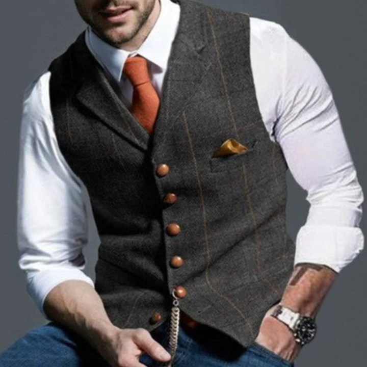 Alain | Gilet pour Homme | Coupe Slim, Boutonné & Élégant