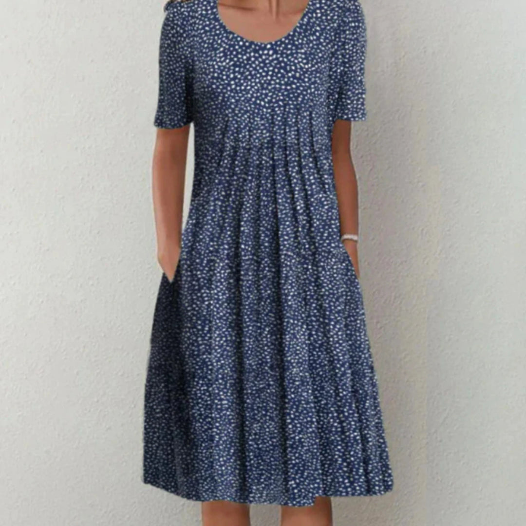 Femmes Robe d'Été Fleurie | Manches Courtes Midi