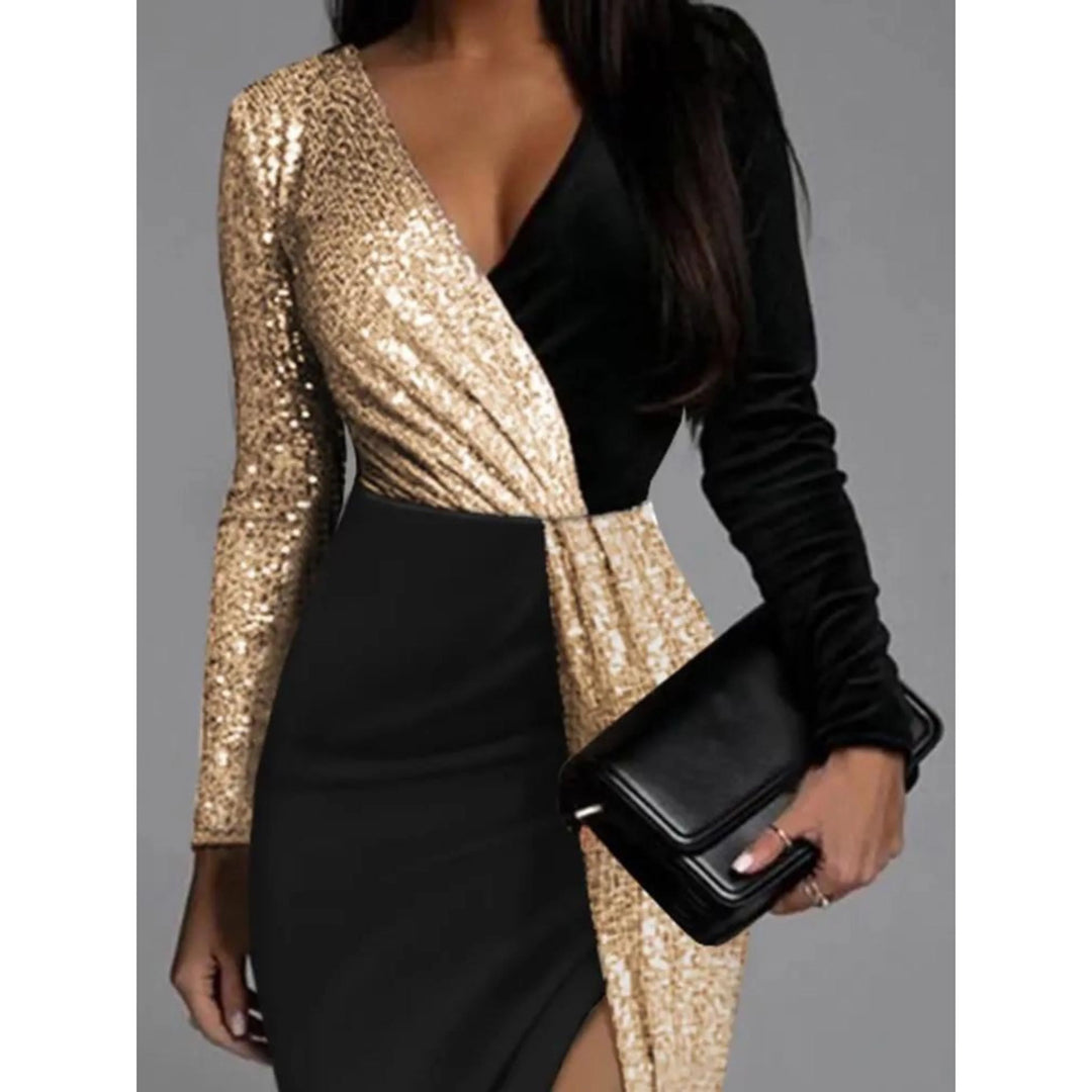 Femmes Robe à Sequins | Coupe Midi