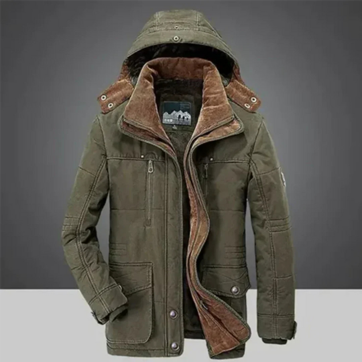 Manteau long Paul chaud pour homme, coupe enveloppante coupe-vent adaptée aux tenues hivernales.