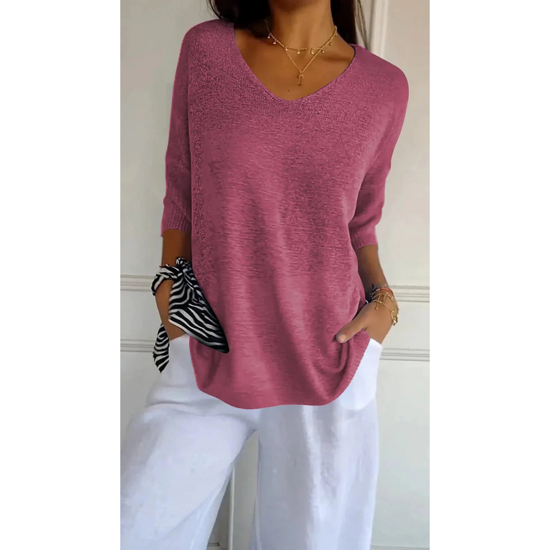 Femmes Top Maille | Décolleté V Confortable
