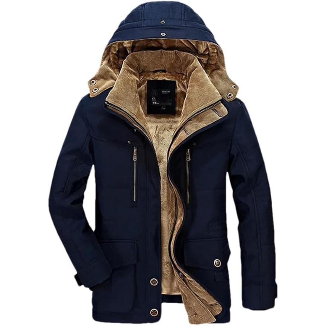Manteau long Paul chaud pour homme, coupe enveloppante coupe-vent adaptée aux tenues hivernales.