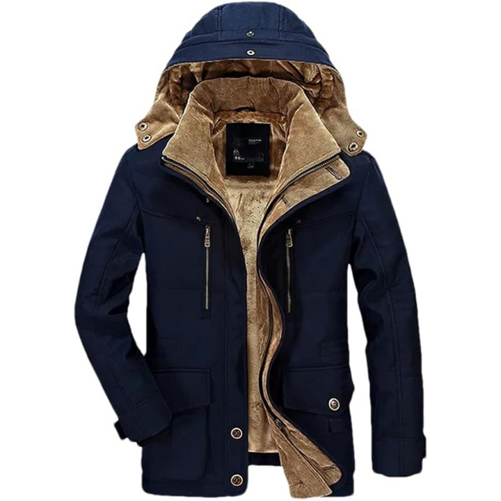 Manteau long Paul chaud pour homme, coupe enveloppante coupe-vent adaptée aux tenues hivernales.
