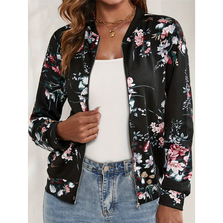 Femmes Bomber Veste Florale | Décontractée
