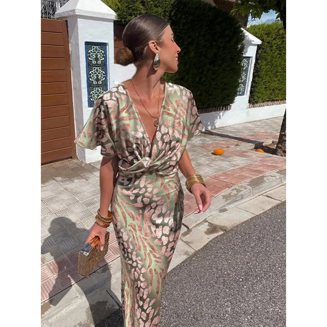 Gaïa | Robe Femme Décolleté V | Fluide et Confortable