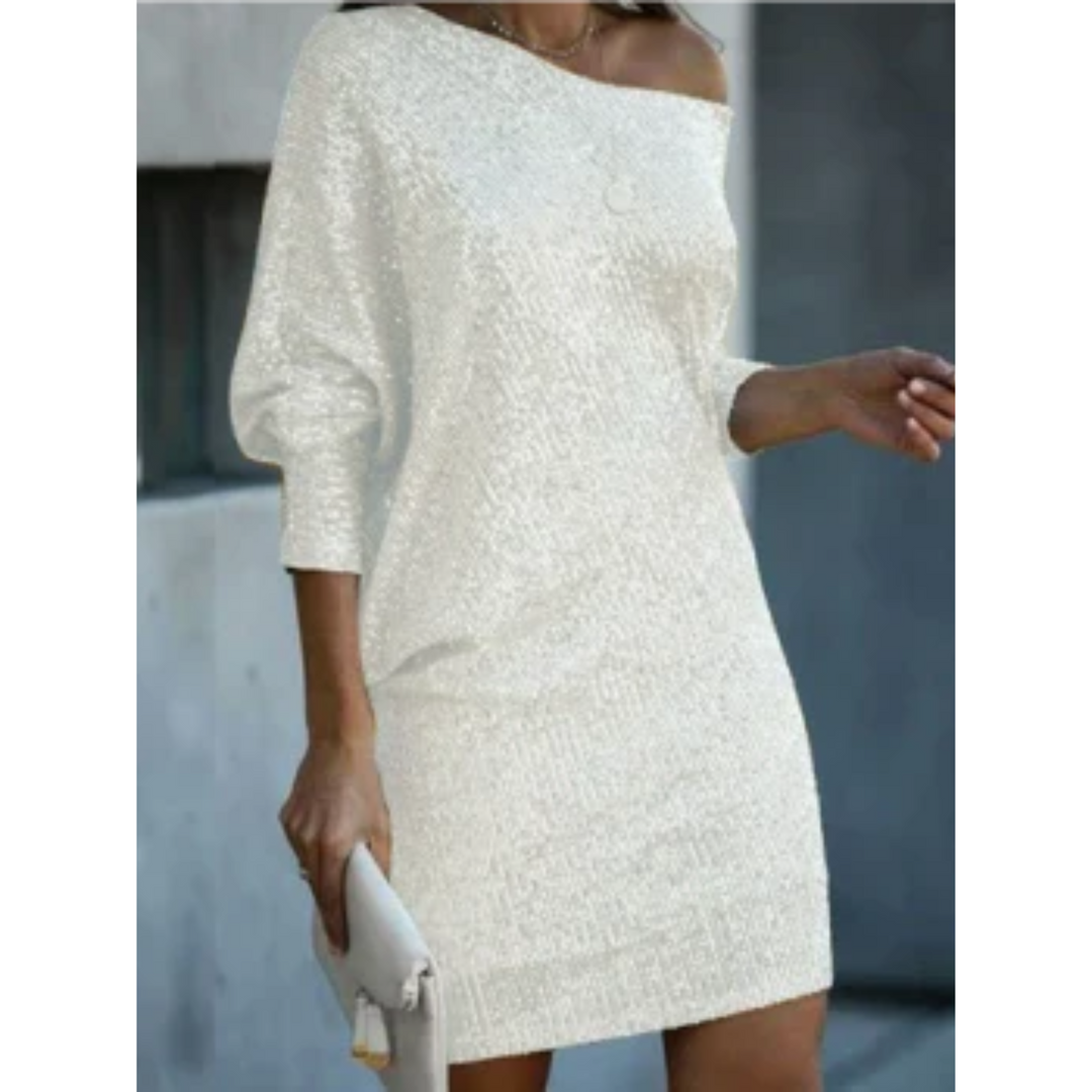 Robe de Soirée pour Femme | Sequins Contrastés, Éblouissante & Festive adapté aux tenues polyvalentes.