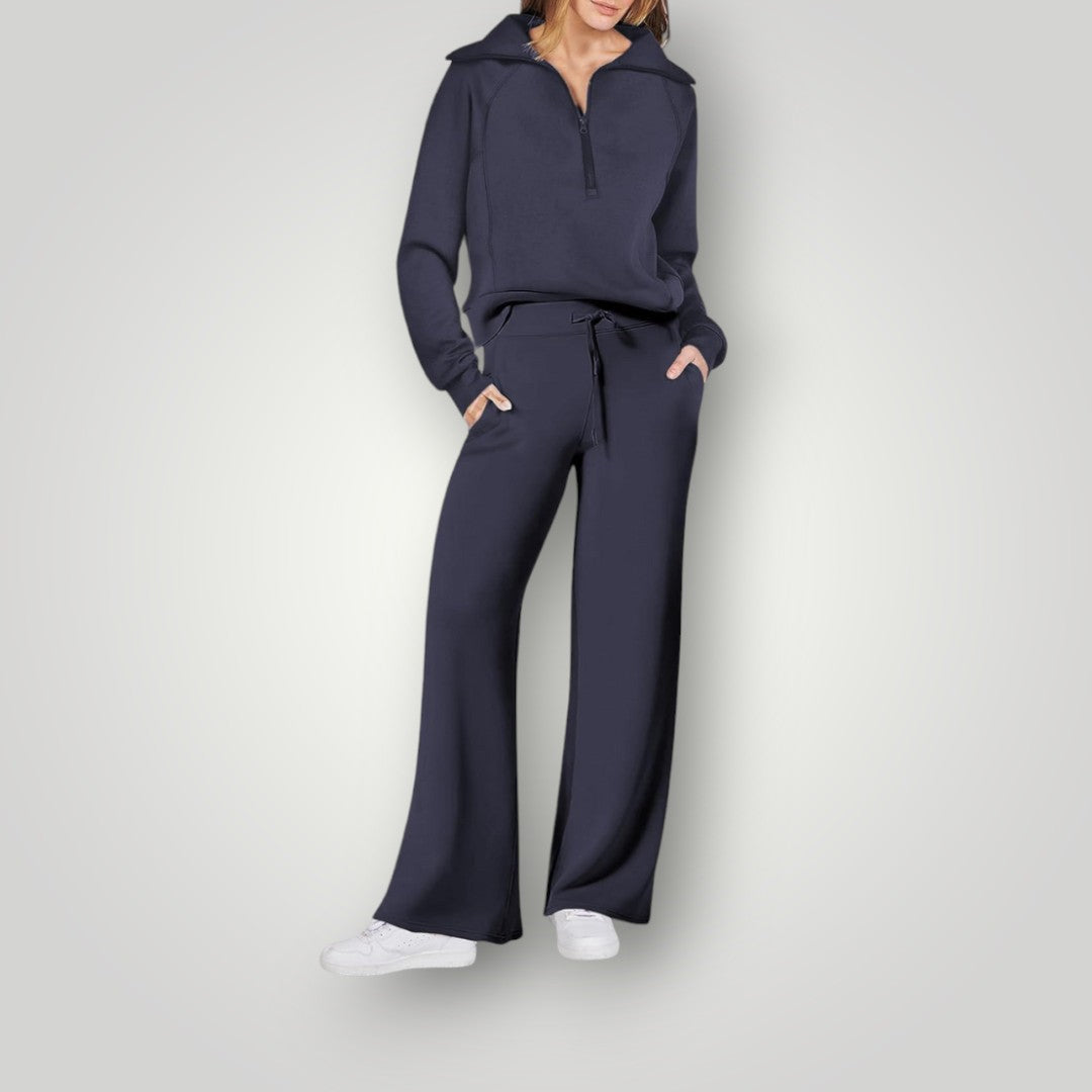 Ensemble loungewear Esméria pour femme, tissu ultra-doux et coupe décontractée adaptée aux moments cocooning.