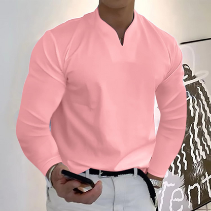 Florencio | Polo Homme Manches Longues | Col V Séchage Rapide