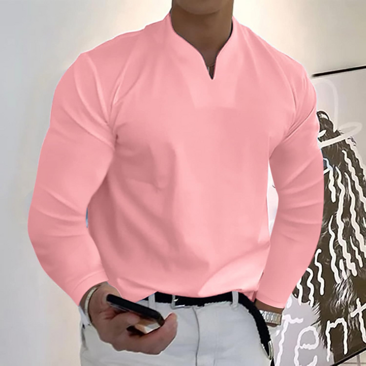 Florencio | Polo Homme Manches Longues | Col V Séchage Rapide