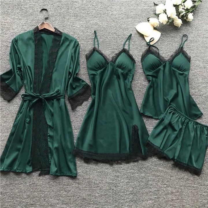 Anaïg | Femme Pyjama Satin | Doux et Respirant pour des Nuits Confortables
