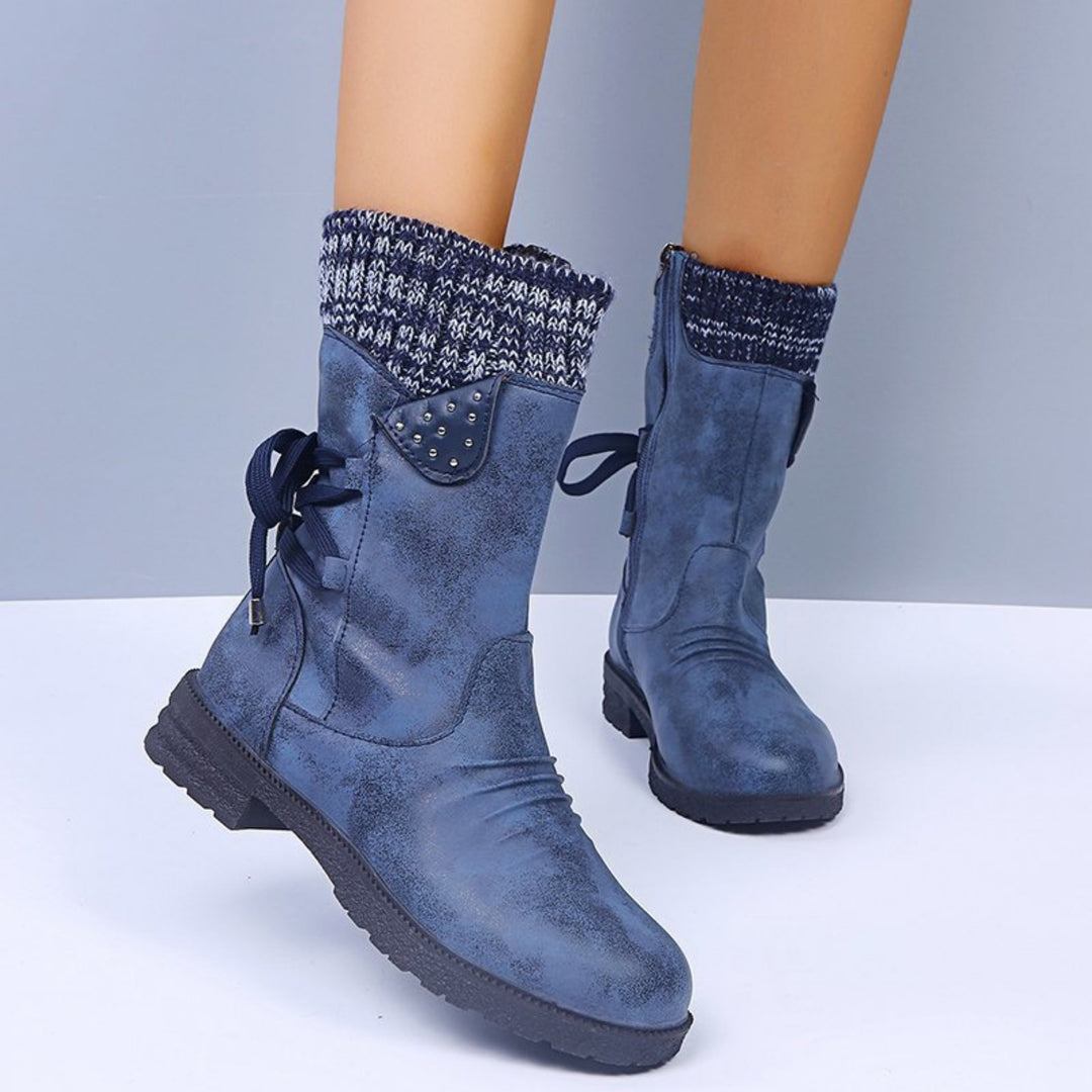 Bottines Faymé d'hiver chaudes pour femme, semelle antidérapante adaptée aux tenues hivernales.