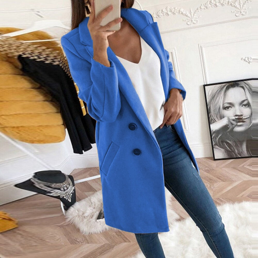 Adelphe | Manteau Long Pour Femme | Fermeture Boutonnée