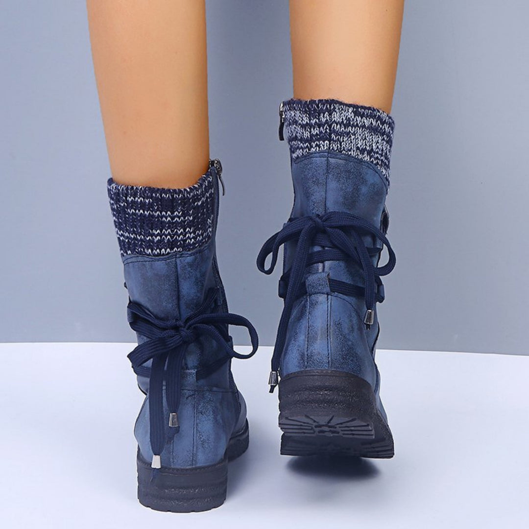 Bottines Faymé d'hiver chaudes pour femme, semelle antidérapante adaptée aux tenues hivernales.