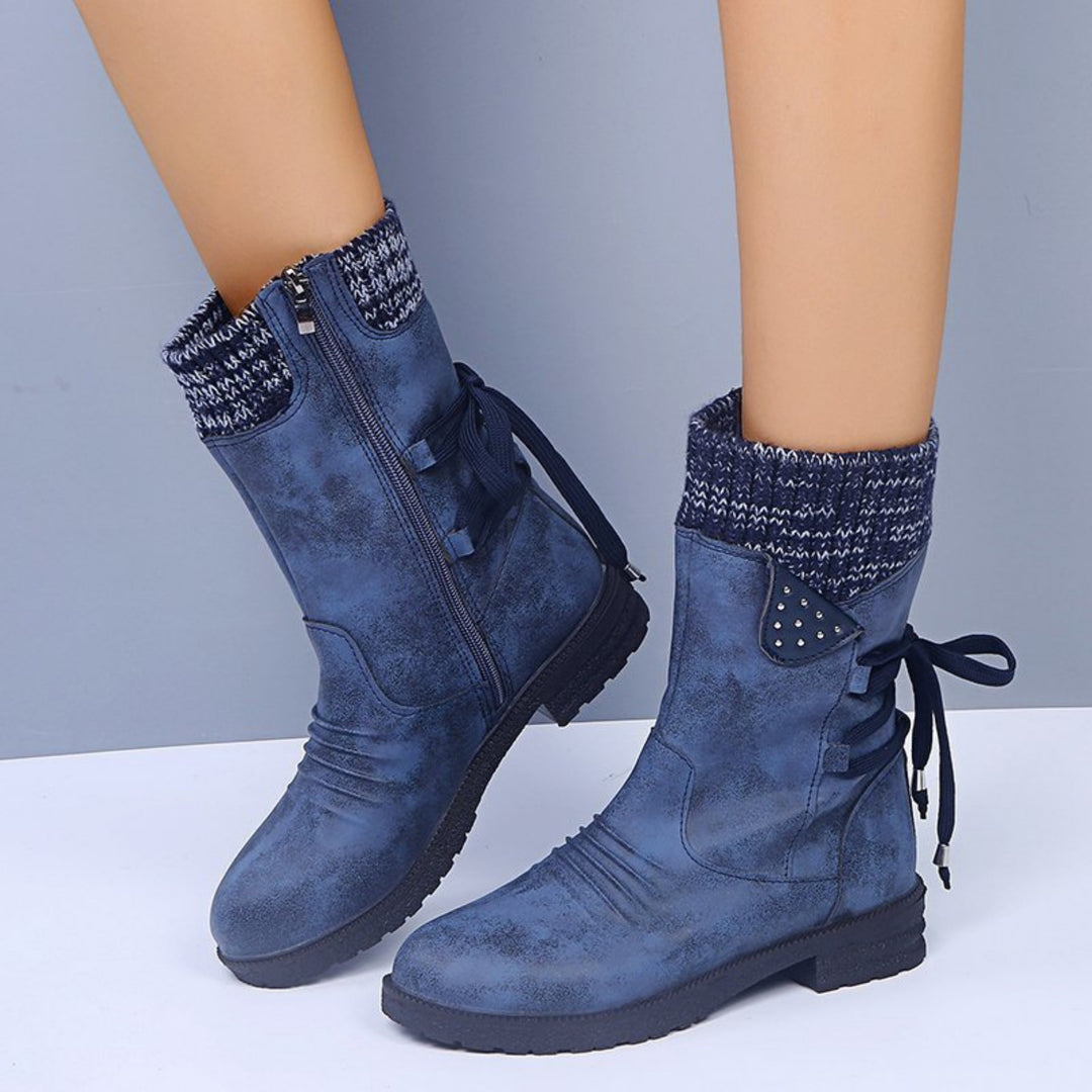 Bottines Faymé d'hiver chaudes pour femme, semelle antidérapante adaptée aux tenues hivernales.