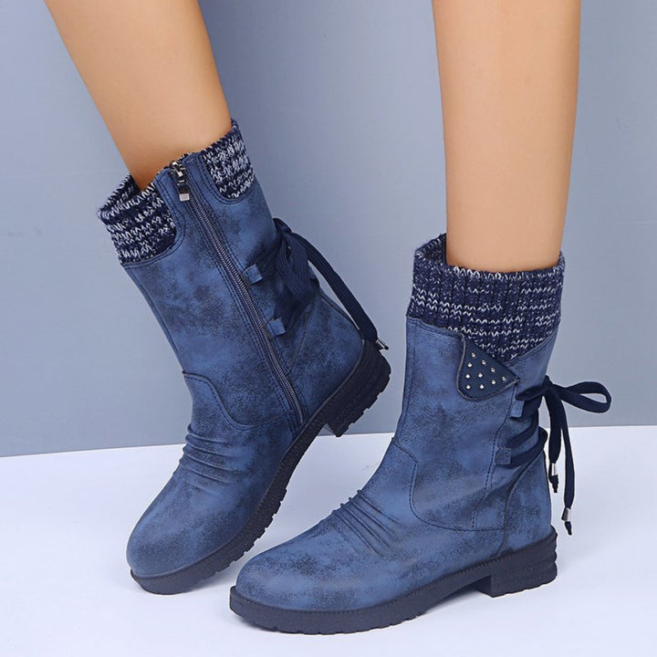 Bottines Faymé d'hiver chaudes pour femme, semelle antidérapante adaptée aux tenues hivernales.