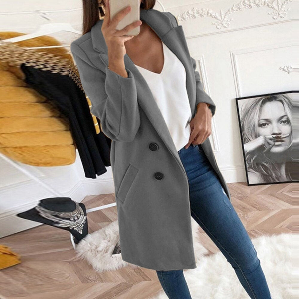 Adelphe | Manteau Long Pour Femme | Fermeture Boutonnée
