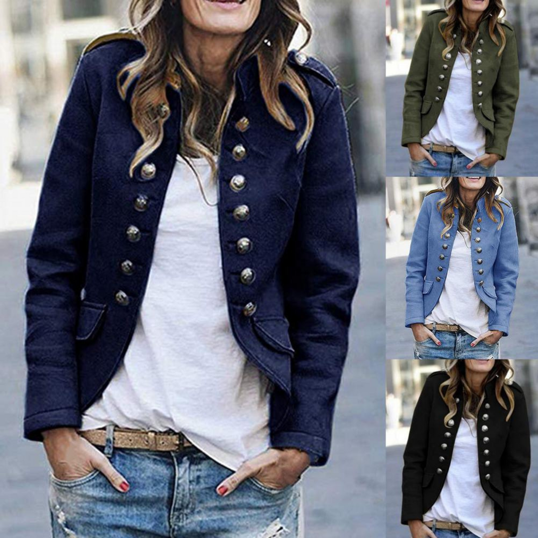 Vanille | Femme Blazer | Coupe Courte et Col Montant