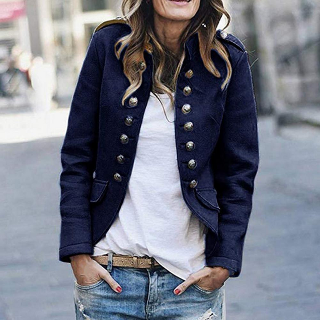 Vanille | Femme Blazer | Coupe Courte et Col Montant