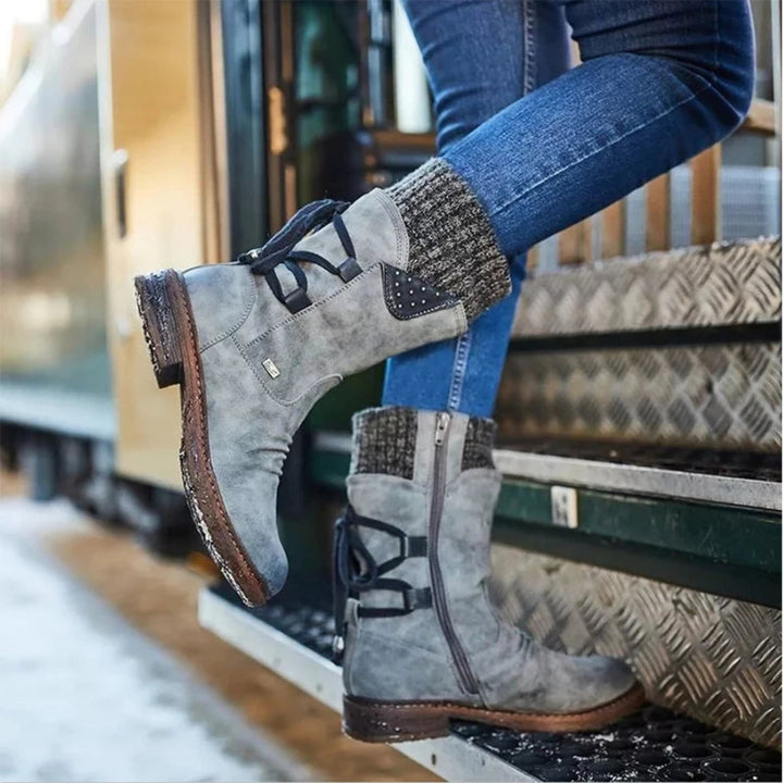 Bottines Faymé d'hiver chaudes pour femme, semelle antidérapante adaptée aux tenues hivernales.