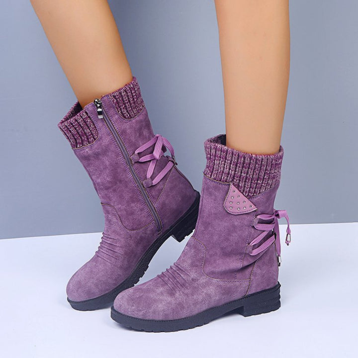 Bottines Faymé d'hiver chaudes pour femme, semelle antidérapante adaptée aux tenues hivernales.