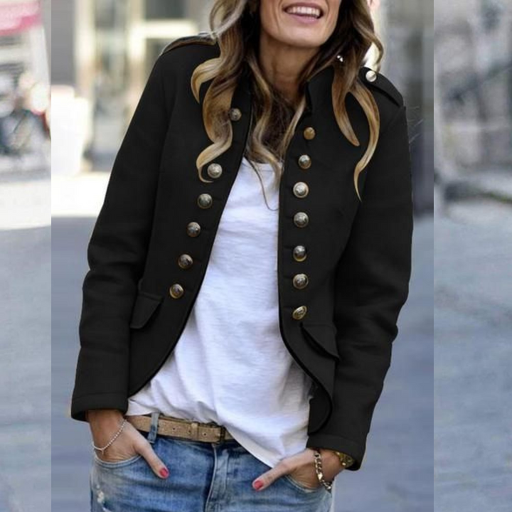 Vanille | Femme Blazer | Coupe Courte et Col Montant