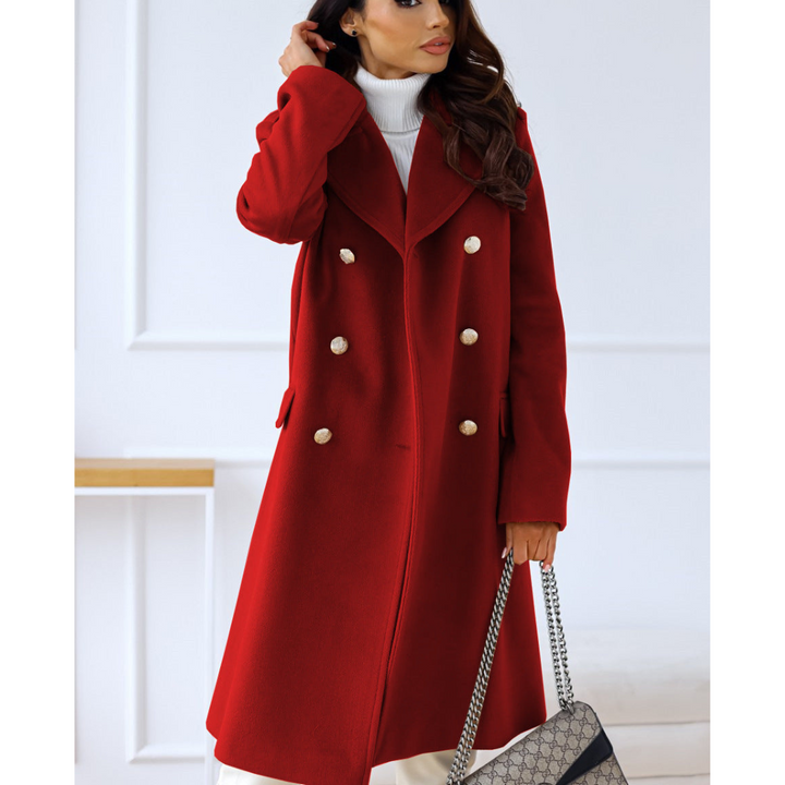 Manteau Elicia élégant pour femme, coupe raffinée et matière chaude adaptée aux journées hivernales.