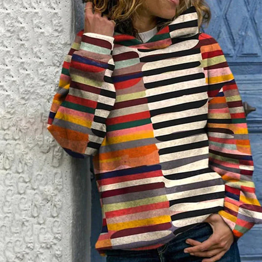 Darya - Sweatshirt À Rayures Multicolores