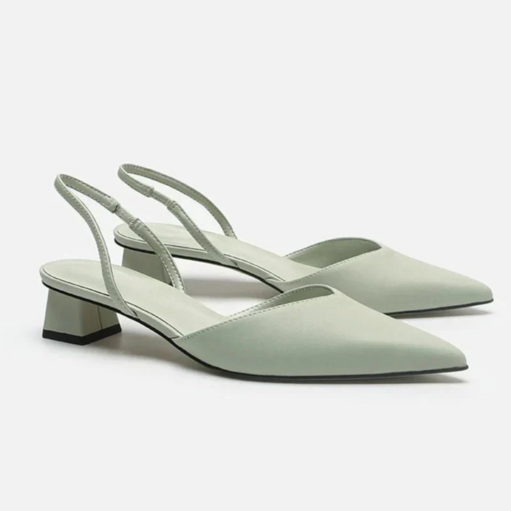 Sandales Ninette pour femme, bout pointu élégant et talon bas confortable adaptés aux tenues polyvalentes.