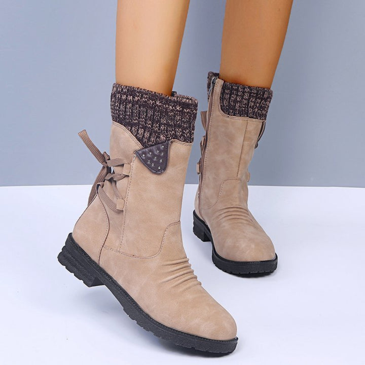 Bottines Faymé d'hiver chaudes pour femme, semelle antidérapante adaptée aux tenues hivernales.