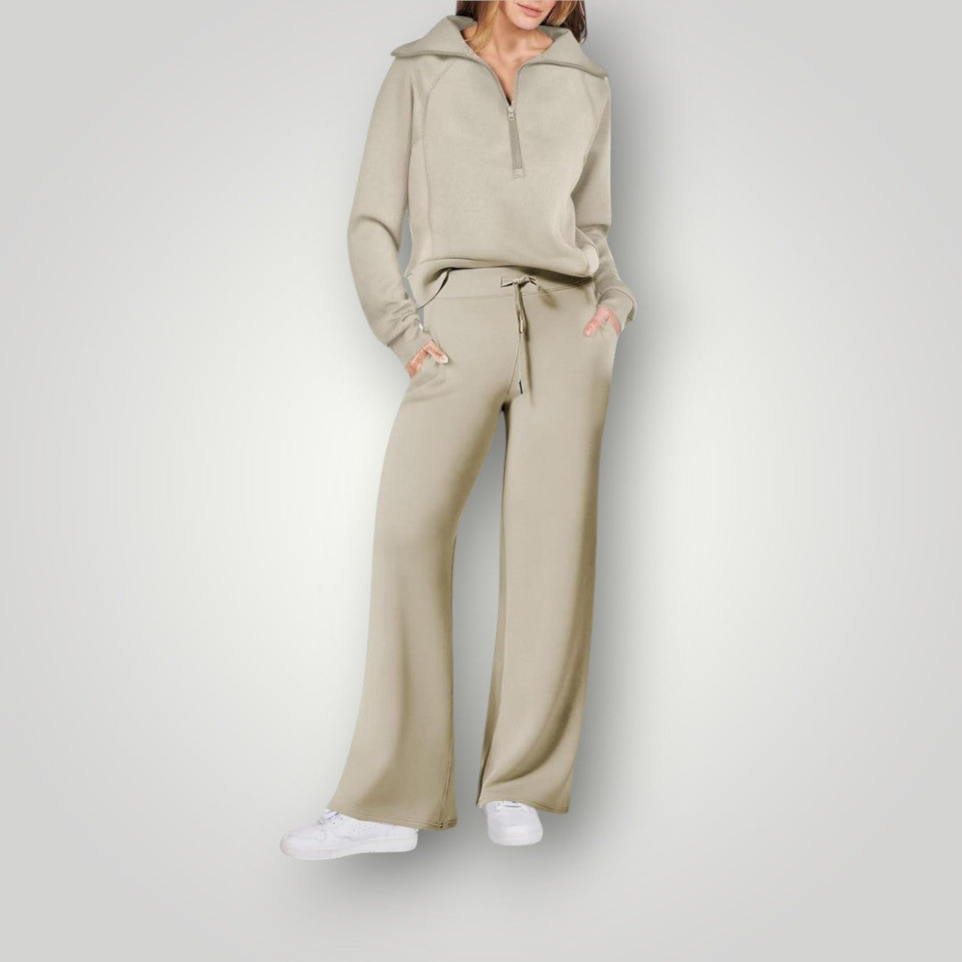 Ensemble loungewear Esméria pour femme, tissu ultra-doux et coupe décontractée adaptée aux moments cocooning.