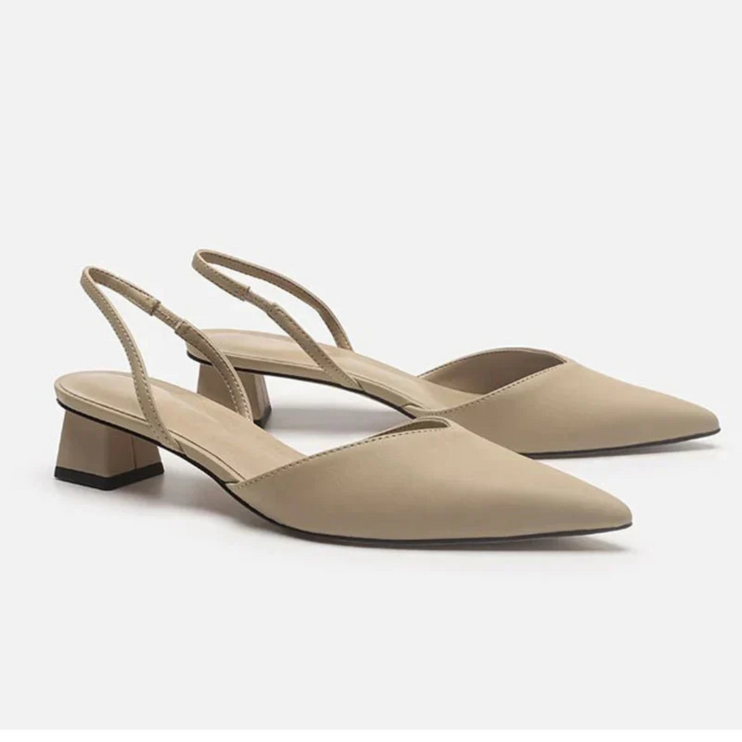 Sandales Ninette pour femme, bout pointu élégant et talon bas confortable adaptés aux tenues polyvalentes.
