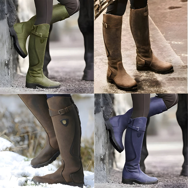 Bottes hautes cavalières Vedette pour femme, tige structurée et semelle antidérapante adaptée aux tenues automnales tendance.