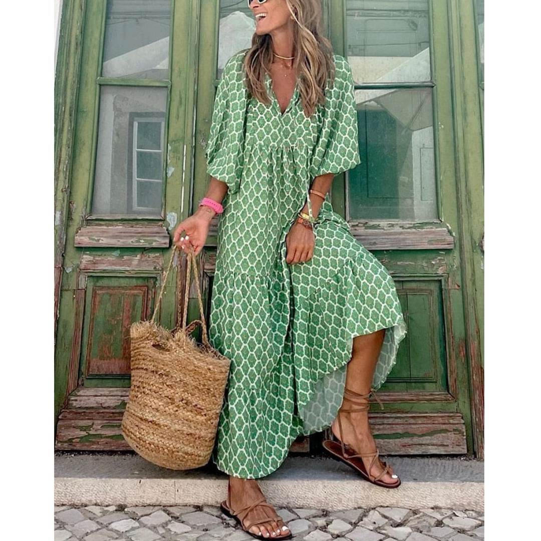 Aveline | Femme Robe Longue | Coupe Fluide et Manches Longues